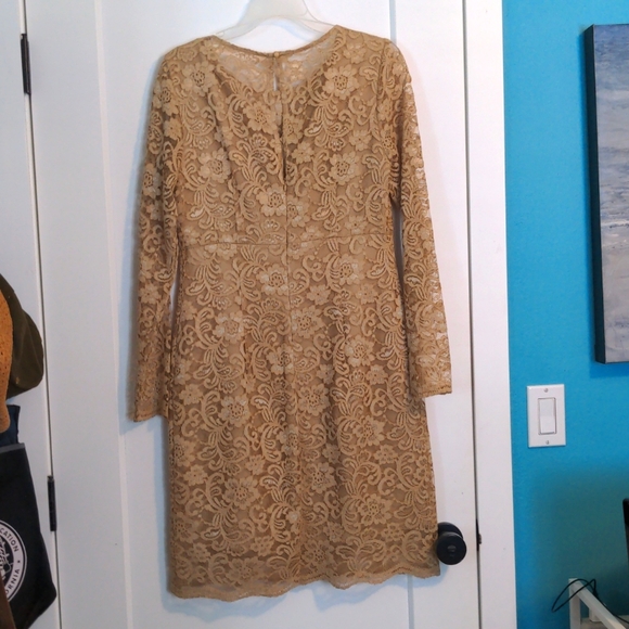 Nanette gold lace cocktail dress - Picture 2 of 7